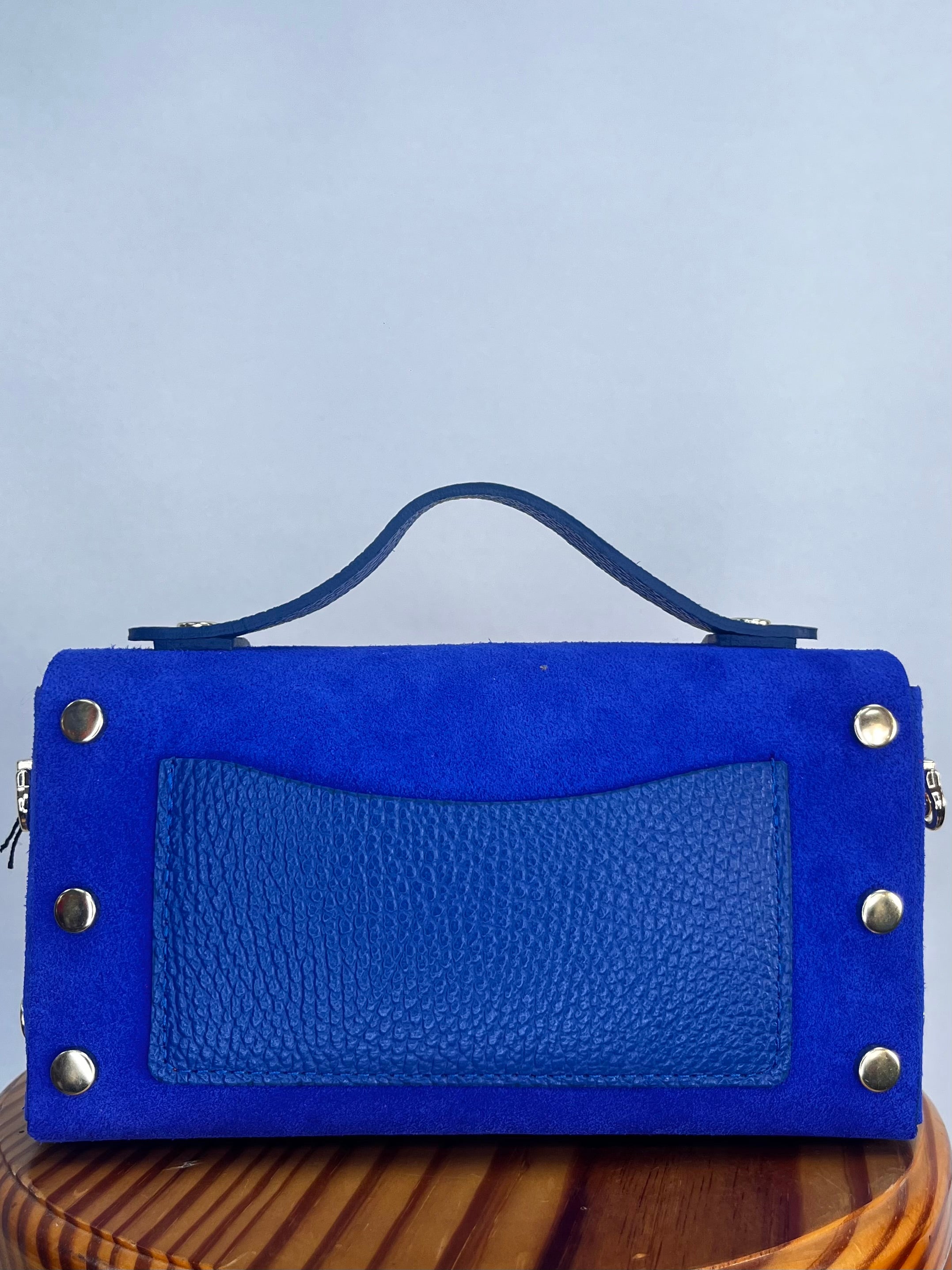 BOLSO MALETÍN MINI AZUL (CON BOLSILLO)