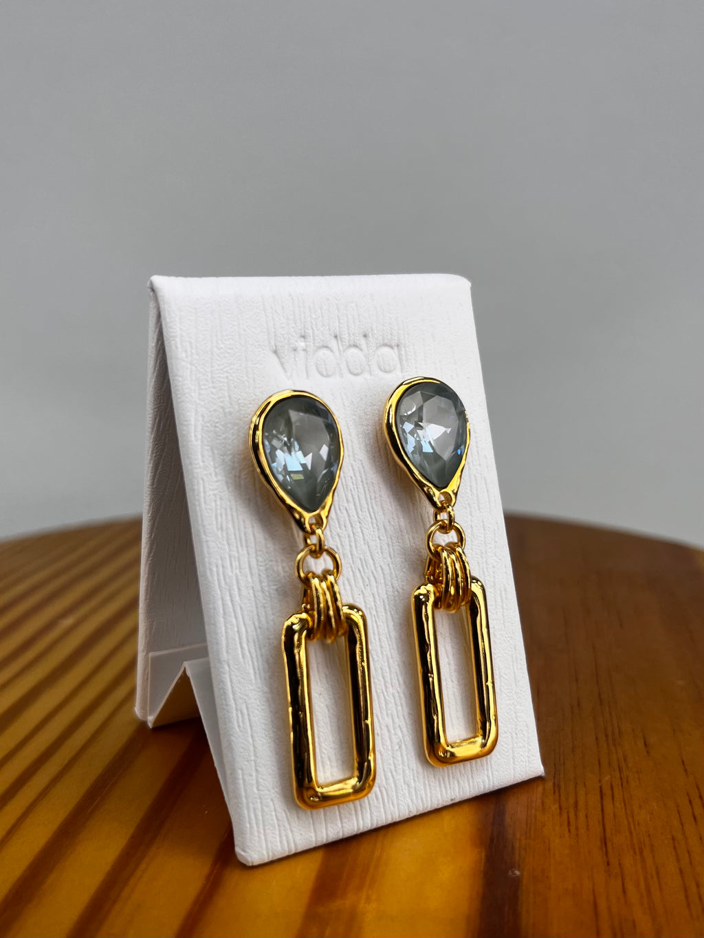 PENDIENTES ORO Y AZUL VIDDA