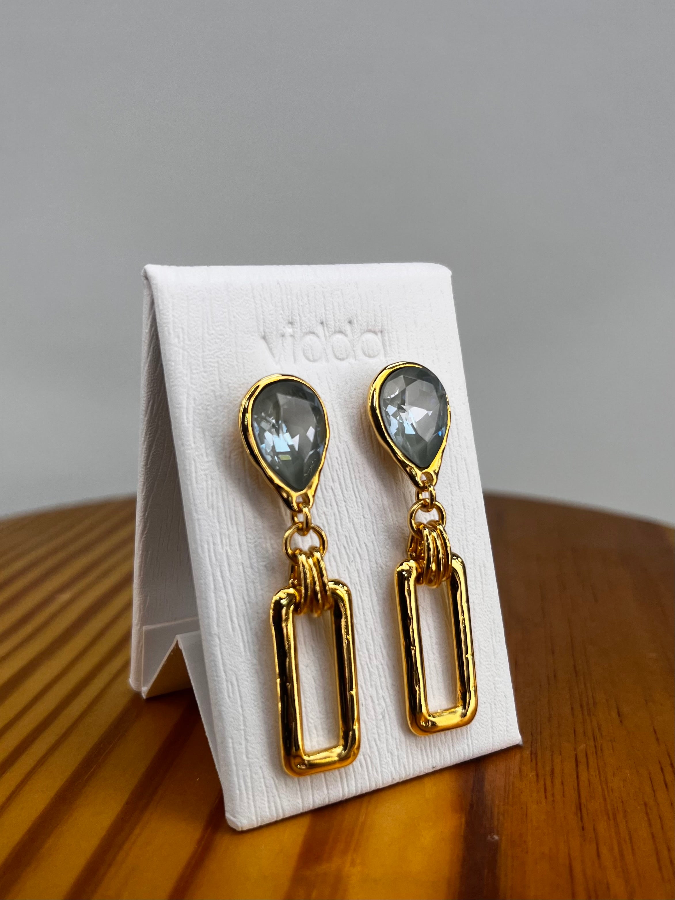 PENDIENTES ORO Y AZUL VIDDA