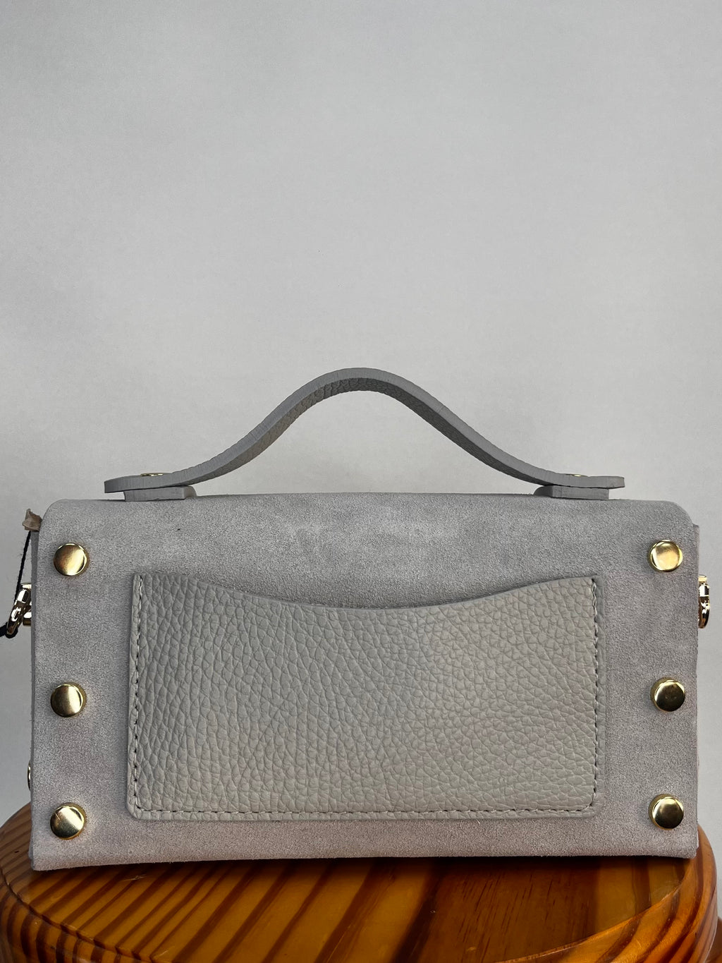 BOLSO MALETÍN MINI GRIS (CON BOLSILLO)