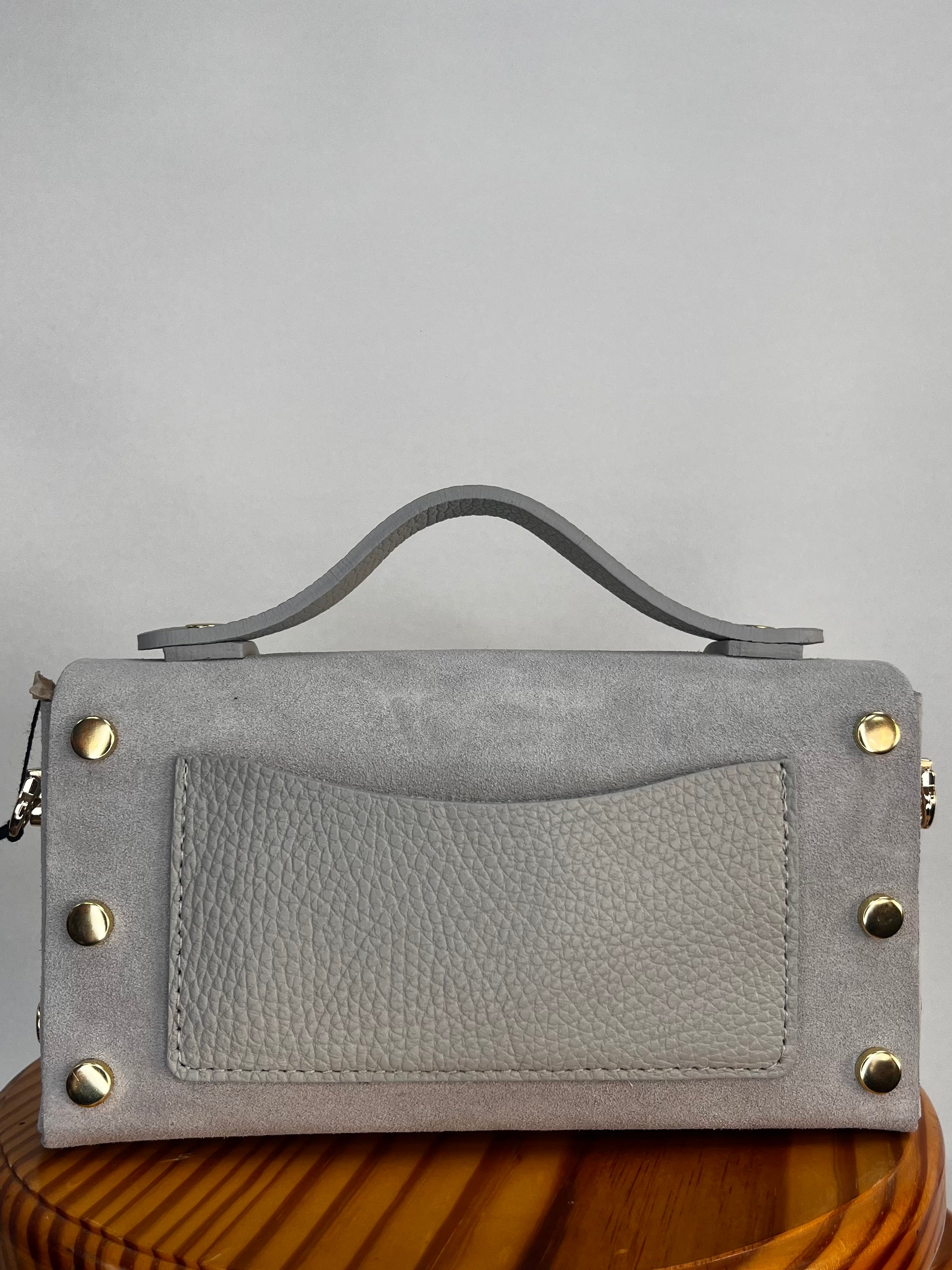 BOLSO MALETÍN MINI GRIS (CON BOLSILLO)