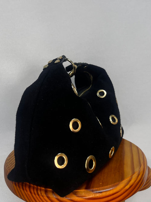BOLSO ANTE MINI TACHUELA ABIERTA NEGRO