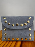 CARTERA TACHUELAS AZUL GRISÁCEO