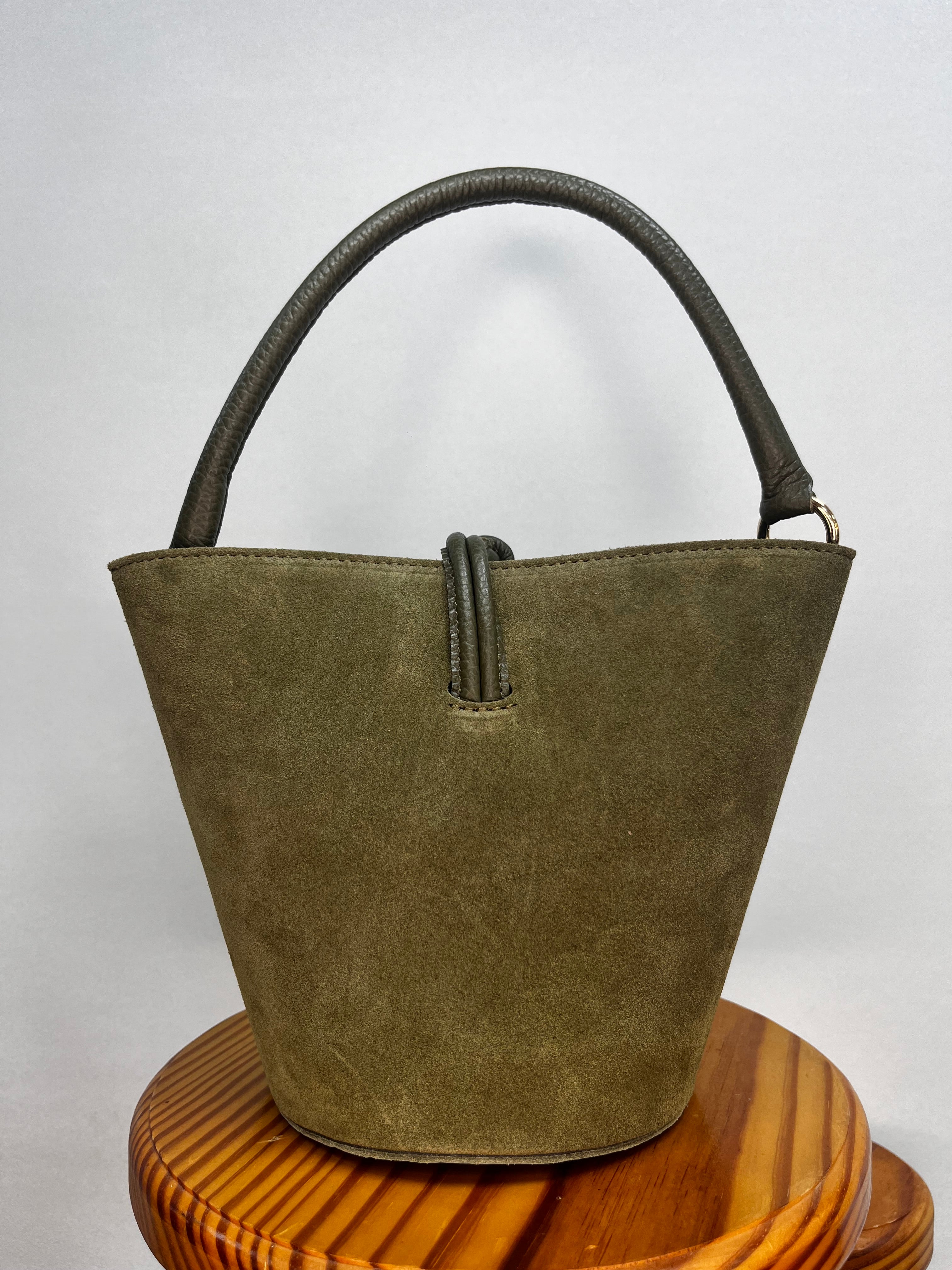 BOLSO BOMBONERA ANTE MINI VERDE