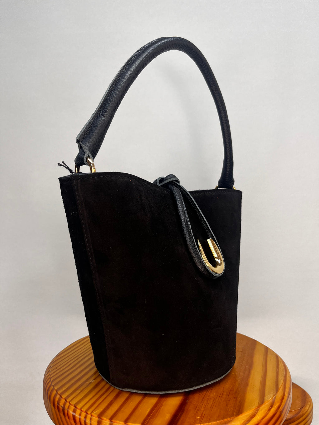 BOLSO BOMBONERA ANTE MINI NEGRO
