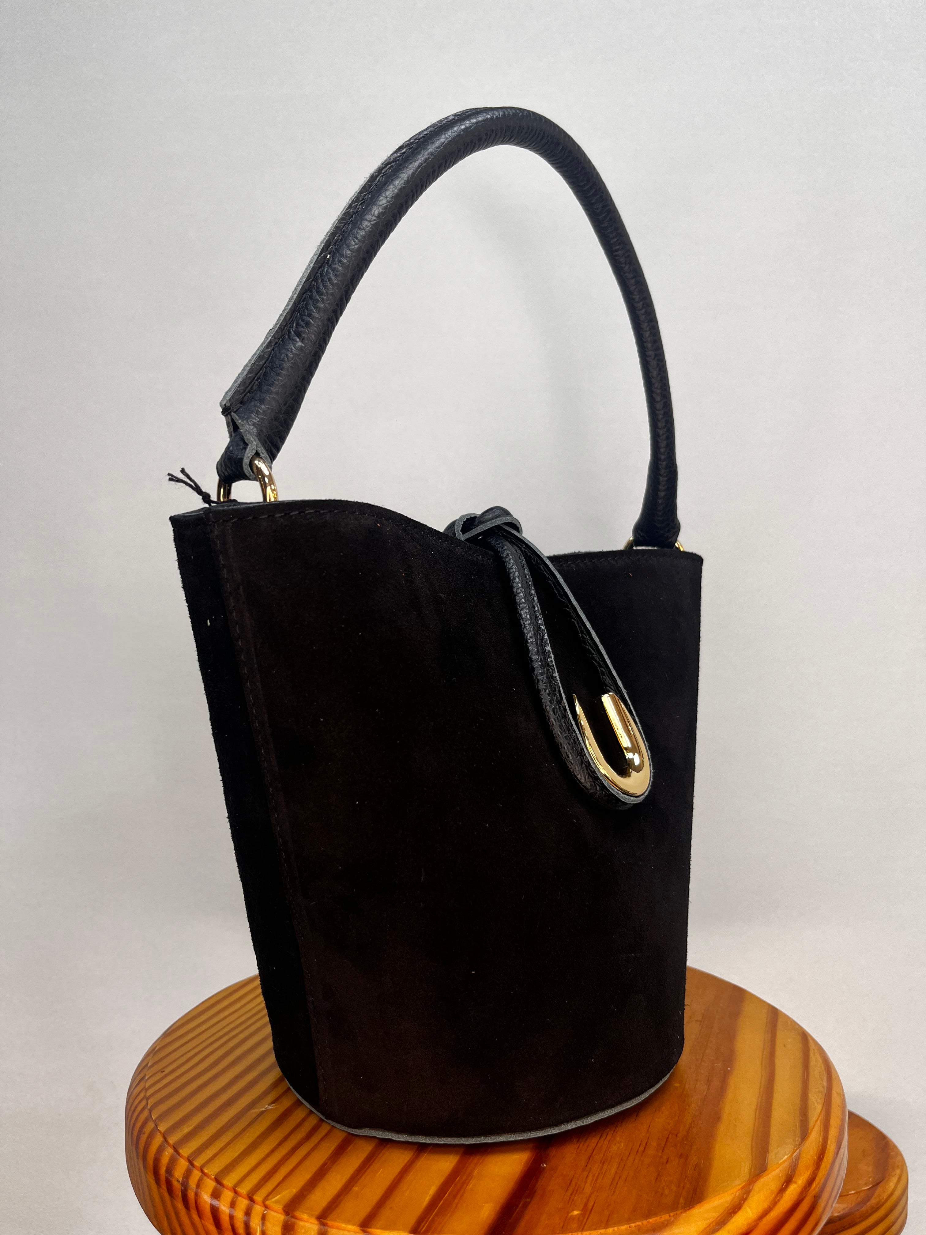 BOLSO BOMBONERA ANTE MINI NEGRO