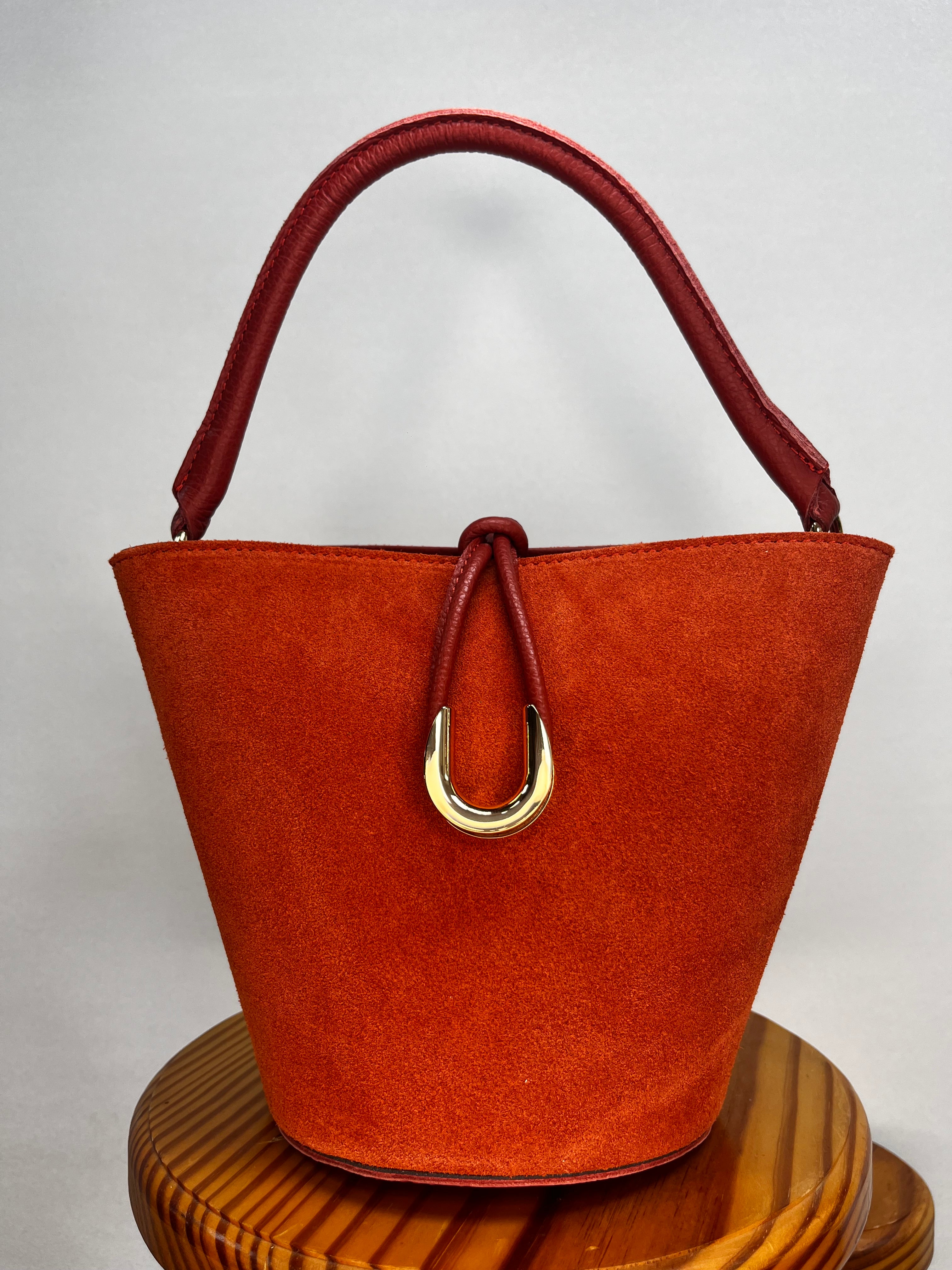 BOLSO BOMBONERA ANTE MINI NARANJA