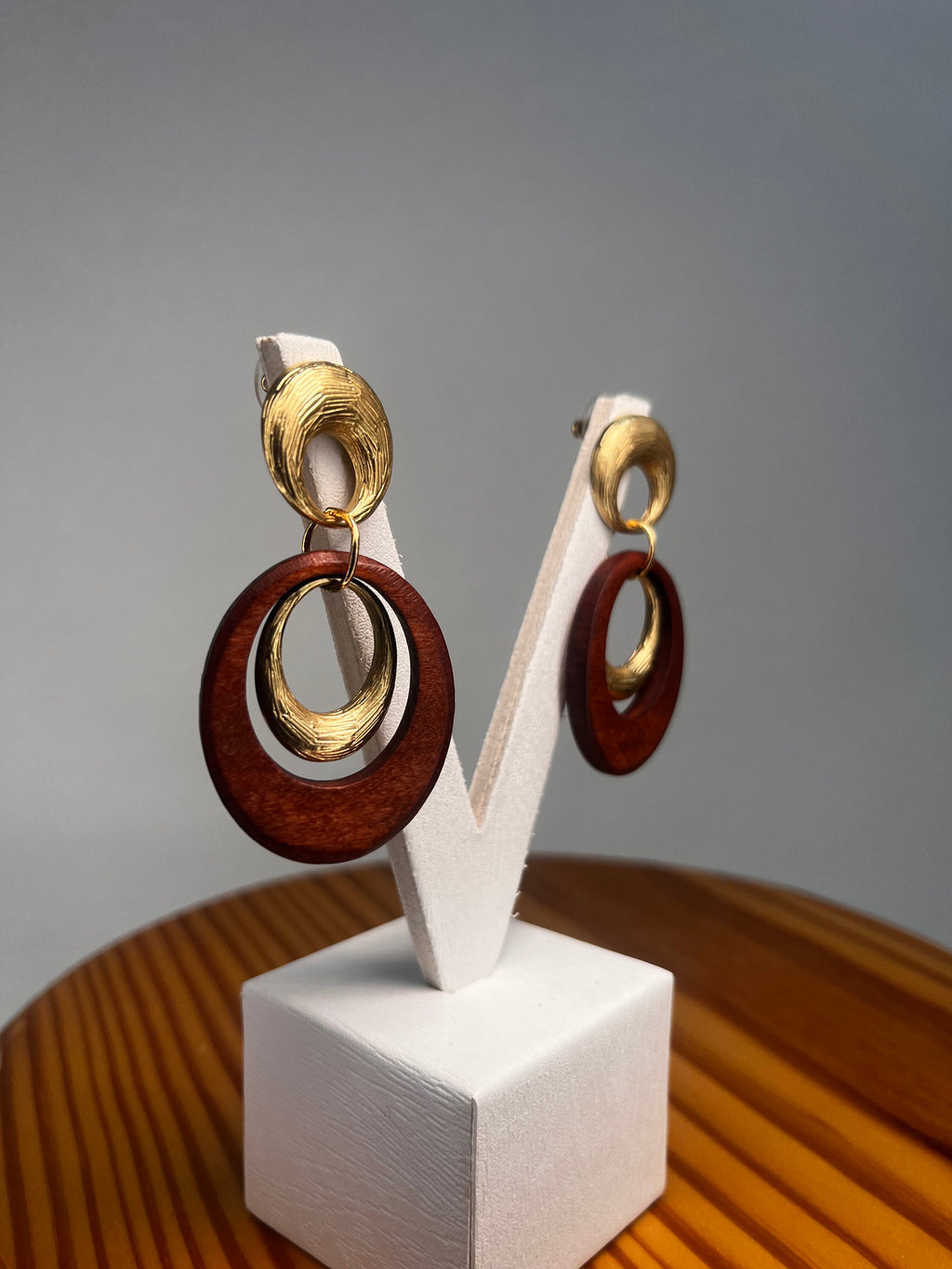 PENDIENTES MADERA MULTI CIRCLE