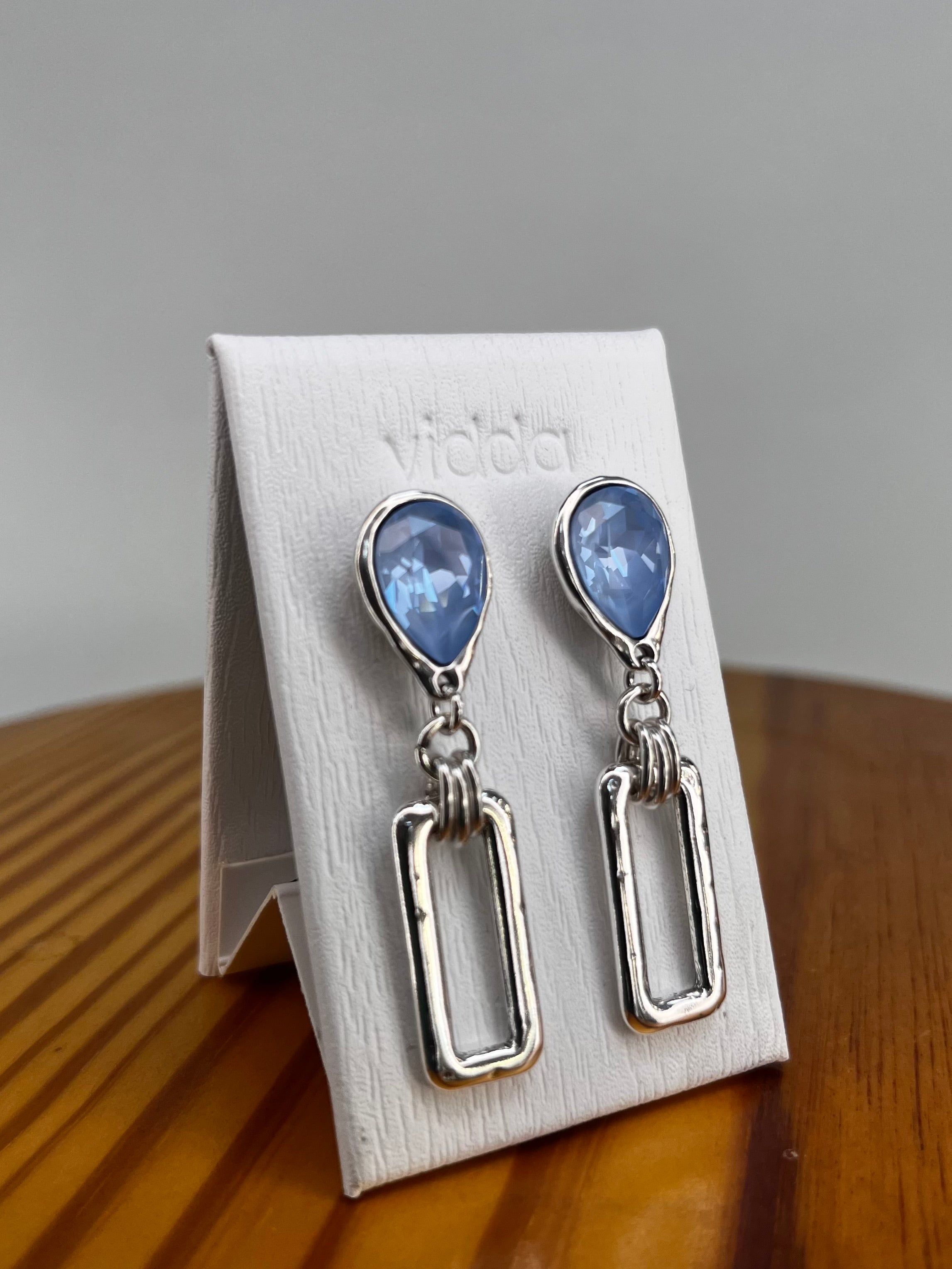 PENDIENTES PLATA Y AZUL VIDDA