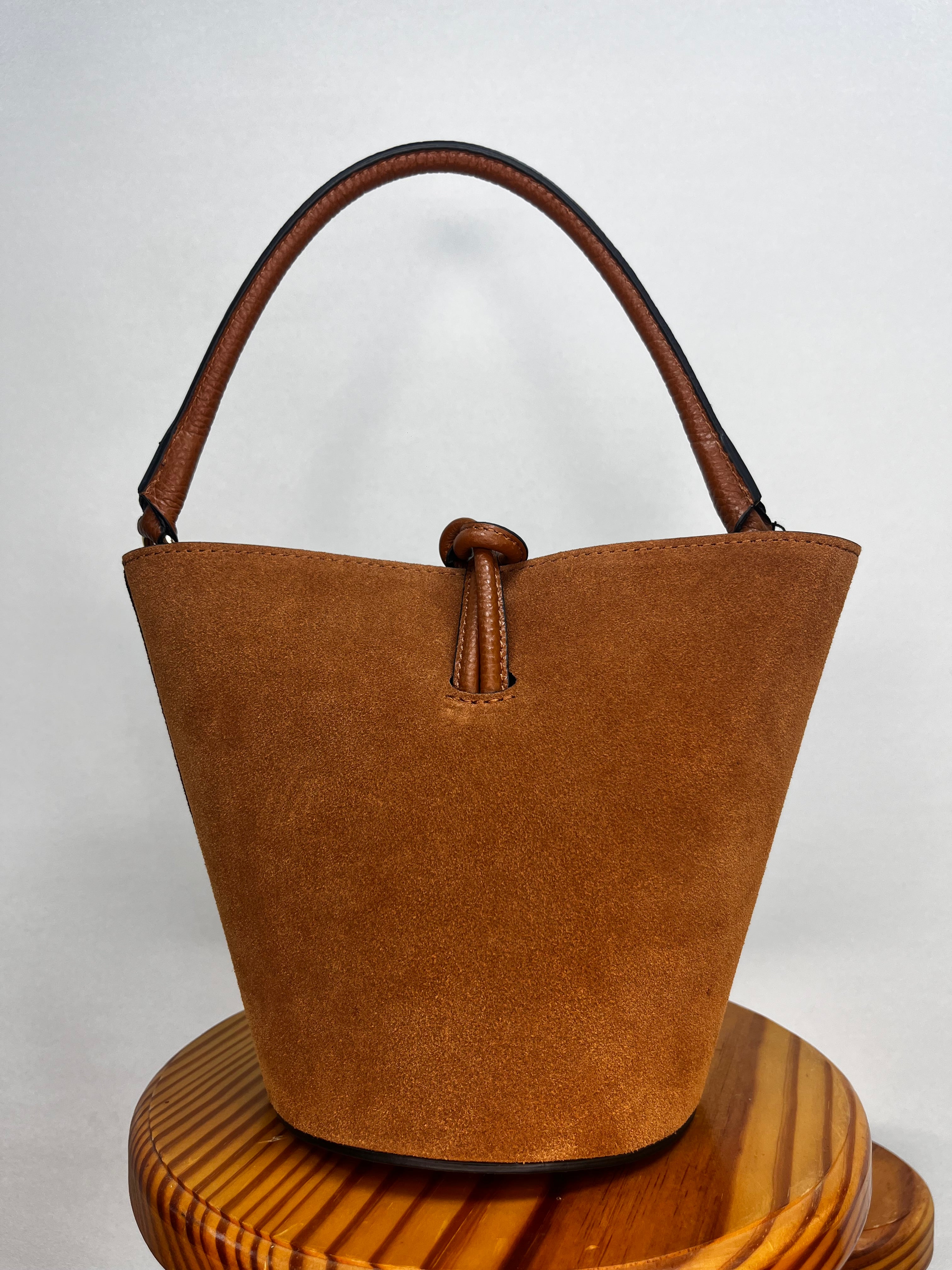 BOLSO BOMBONERA ANTE MINI MARRÓN