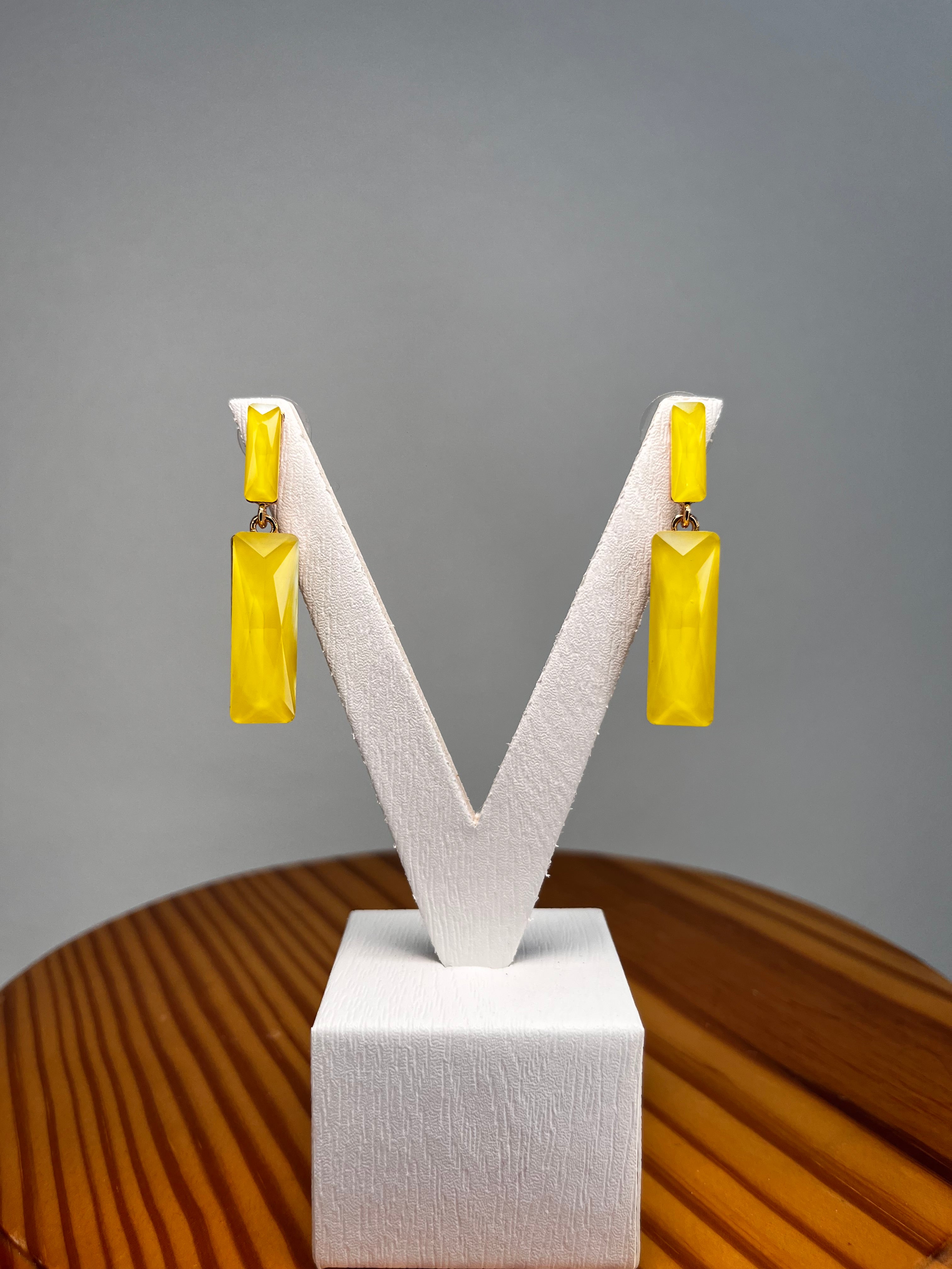 PENDIENTES CRISTAL AMARILLO