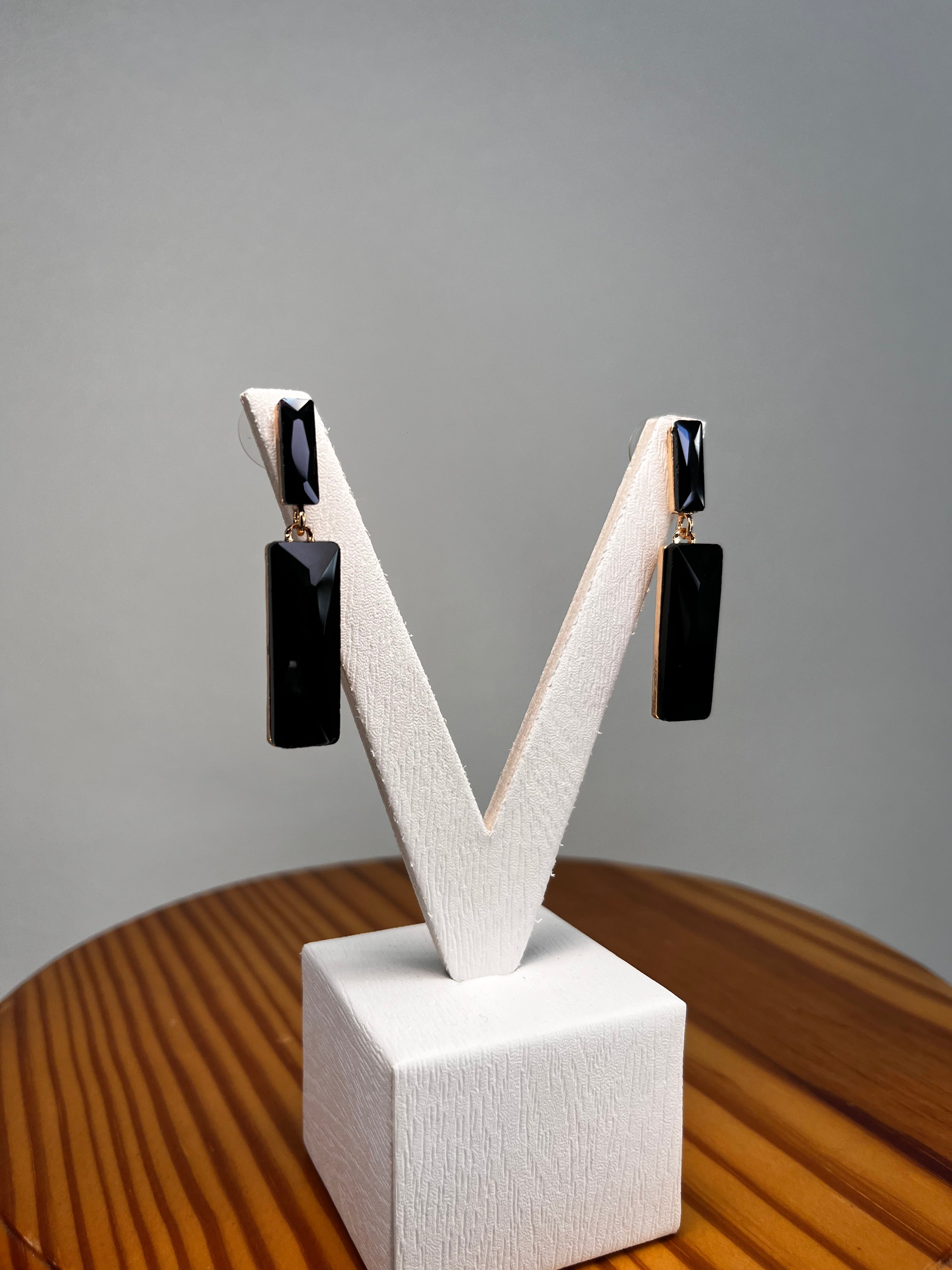 PENDIENTES CRISTAL NEGRO