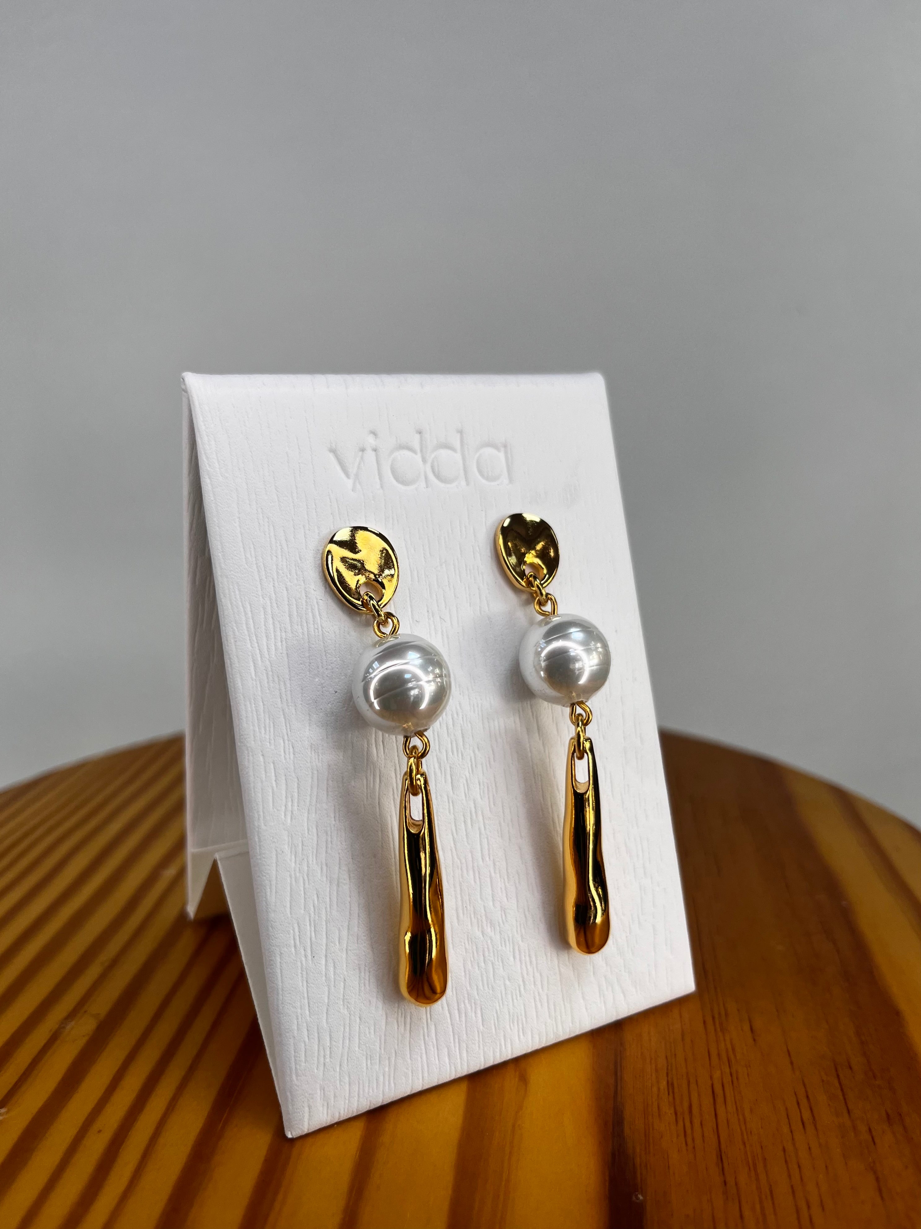 PENDIENTES ORO Y PERLA VIDDA