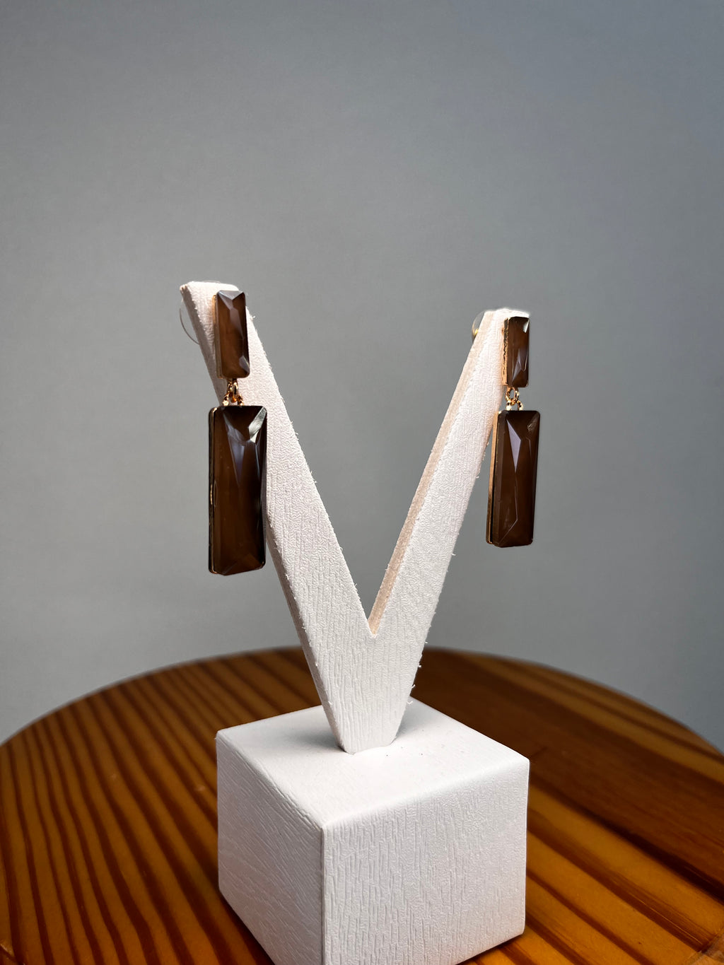 PENDIENTES CRISTAL MARRÓN