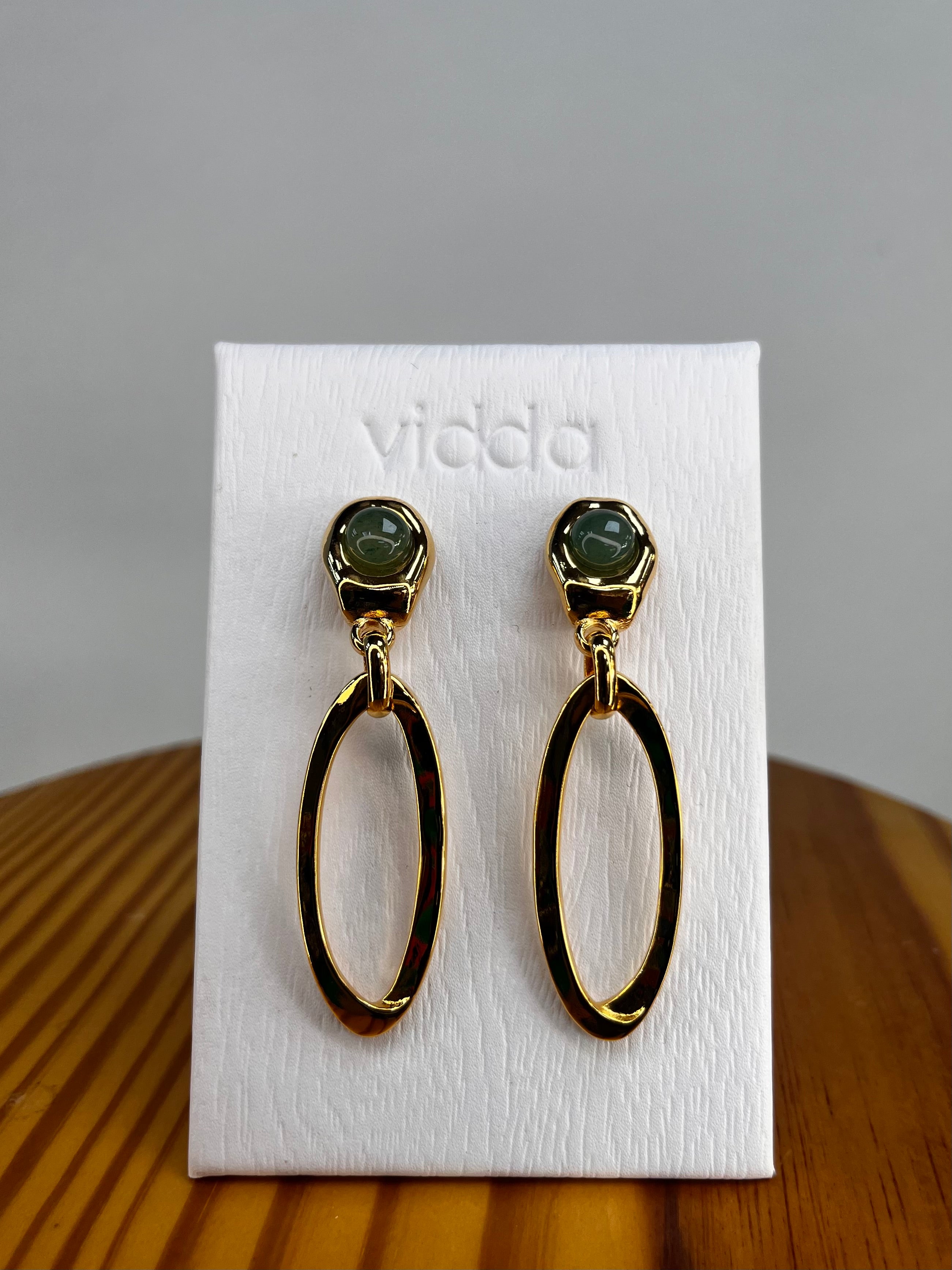 PENDIENTES ORO Y VERDE VIDDA