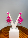 PENDIENTES FLOR DE CRISTAL ROSA