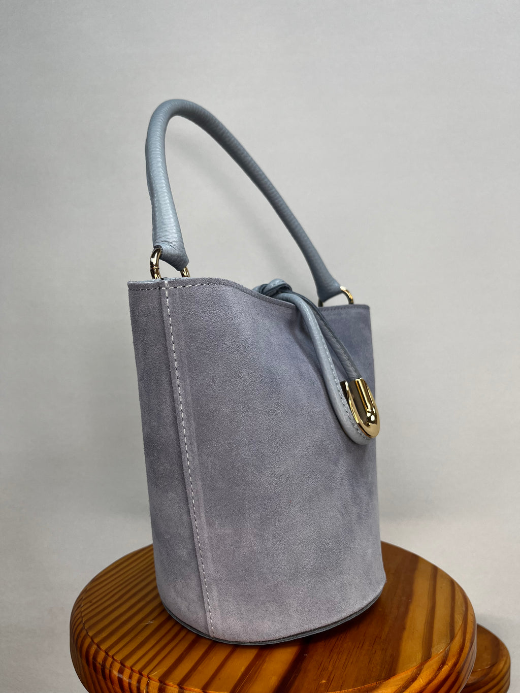 BOLSO BOMBONERA ANTE MINI AZUL