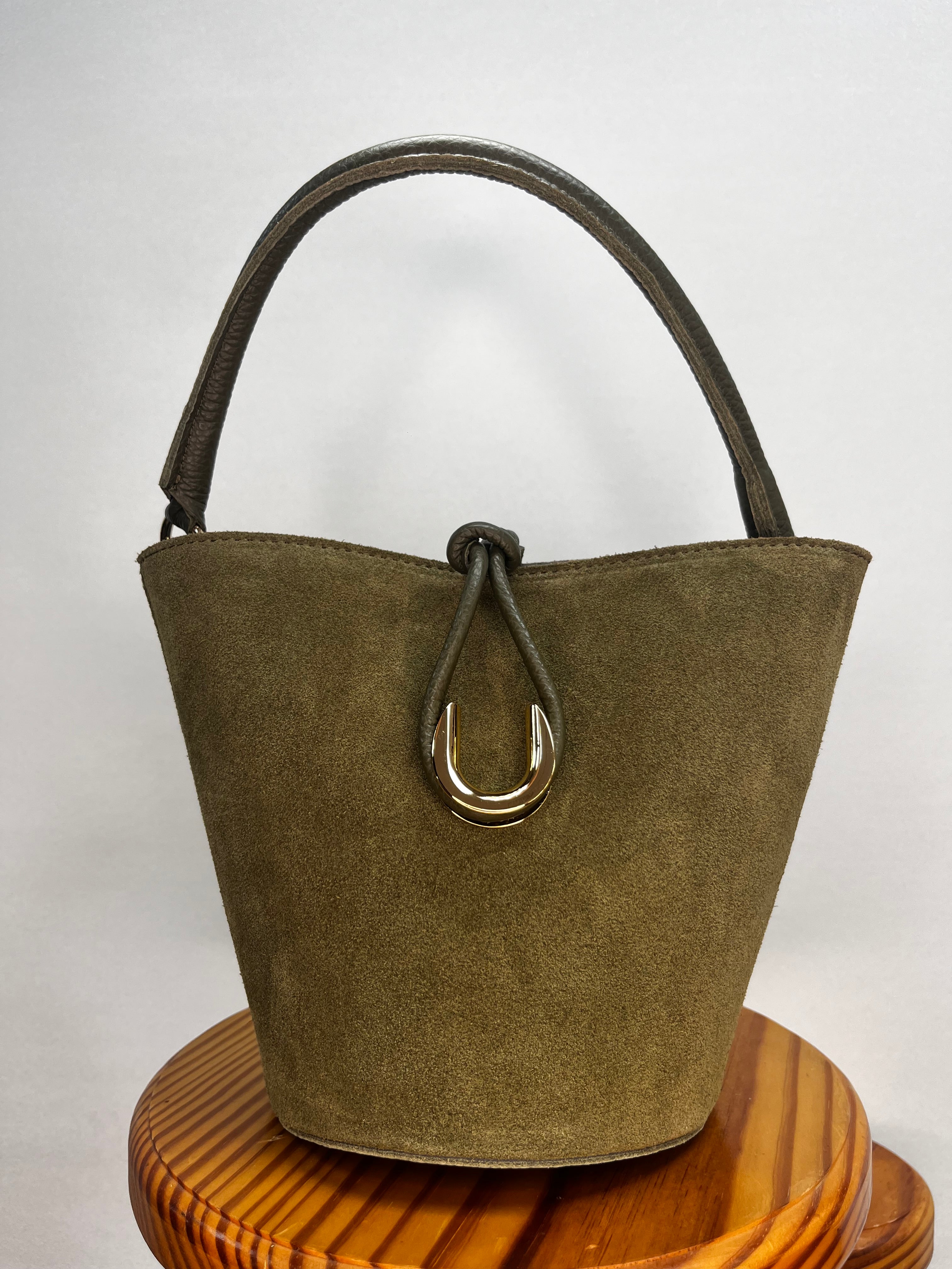 BOLSO BOMBONERA ANTE MINI VERDE