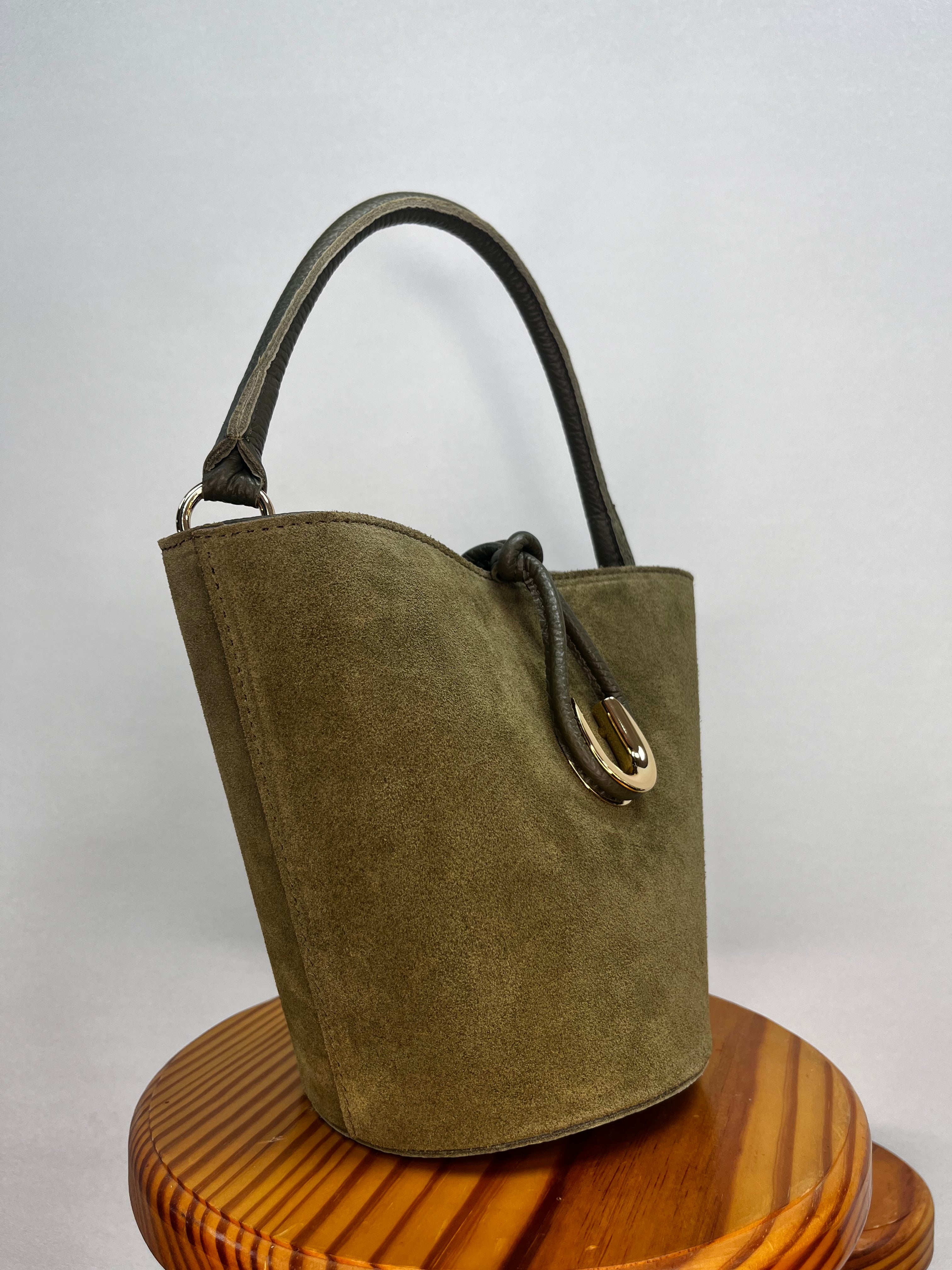 BOLSO BOMBONERA ANTE MINI VERDE