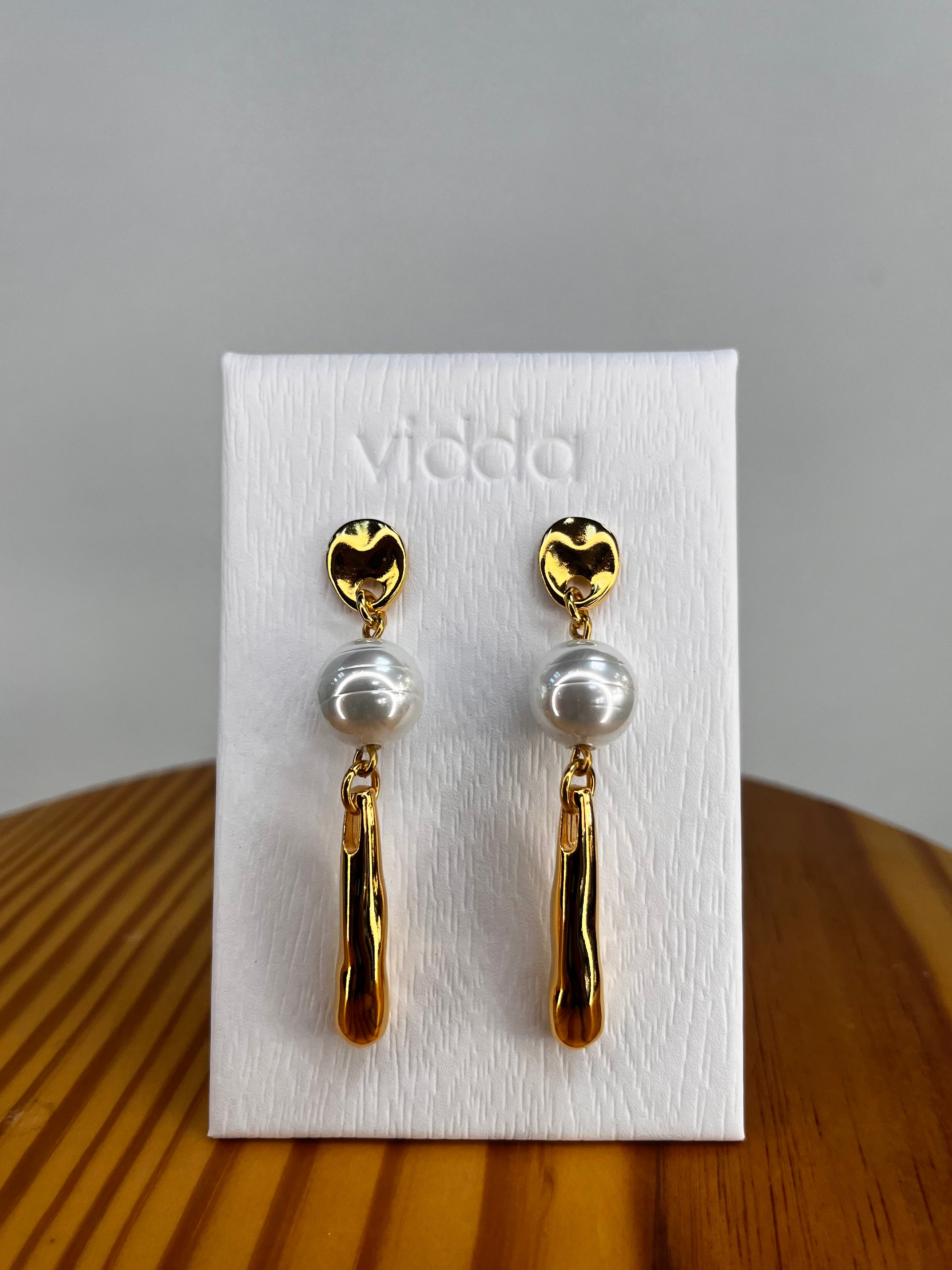 PENDIENTES ORO Y PERLA VIDDA