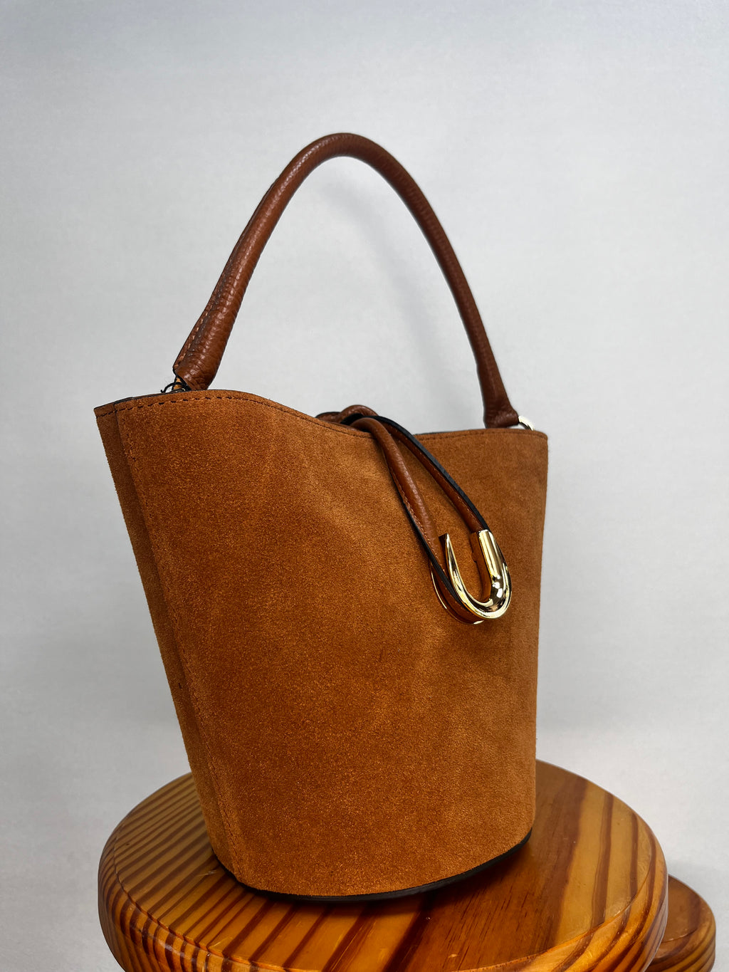BOLSO BOMBONERA ANTE MINI MARRÓN
