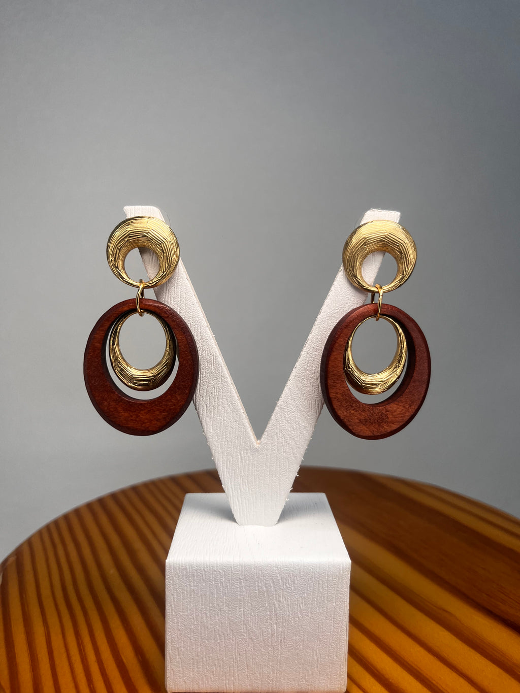 PENDIENTES MADERA MULTI CIRCLE