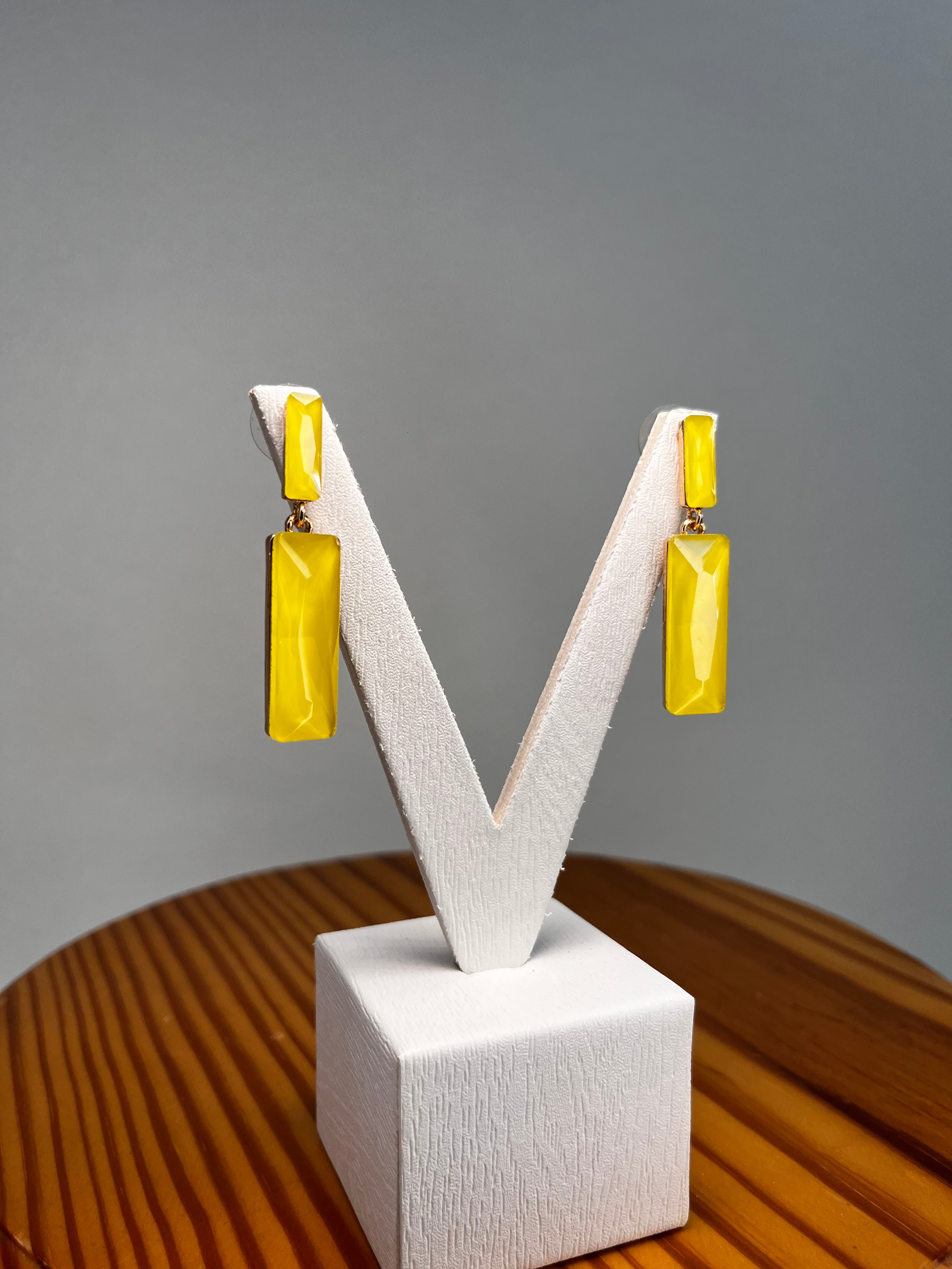 PENDIENTES CRISTAL AMARILLO