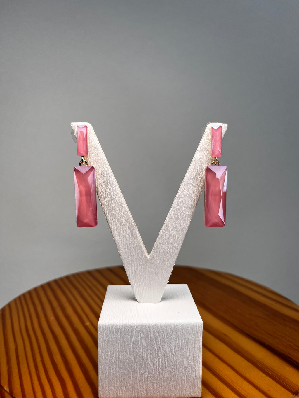 PENDIENTES CRISTAL ROSA