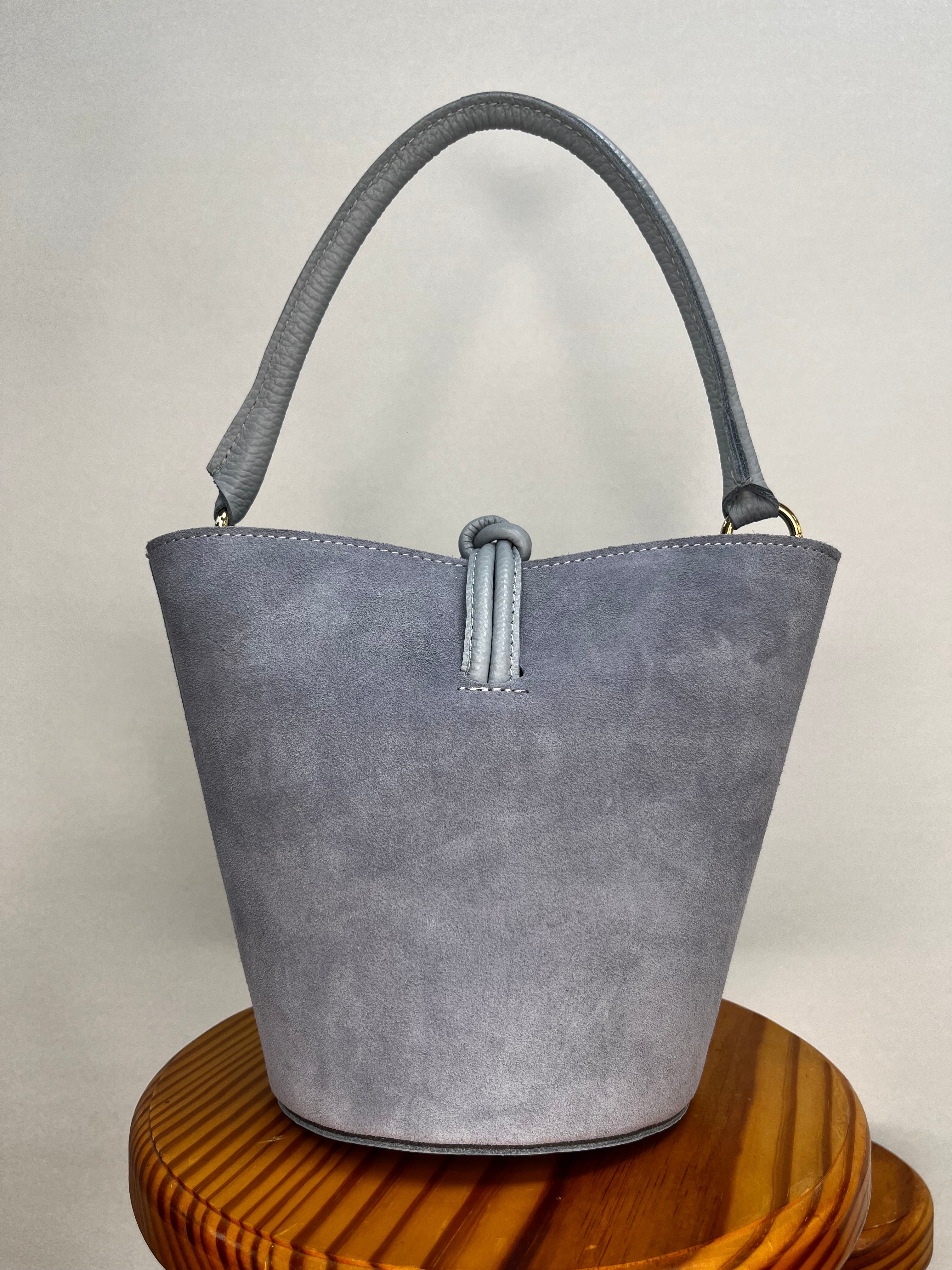 BOLSO BOMBONERA ANTE MINI AZUL