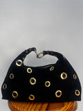 BOLSO ANTE MINI TACHUELA ABIERTA NEGRO