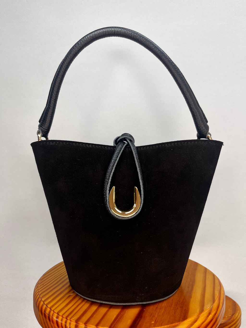 BOLSO BOMBONERA ANTE MINI NEGRO