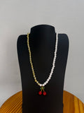 COLLAR CHERRY GOLD & PEARL