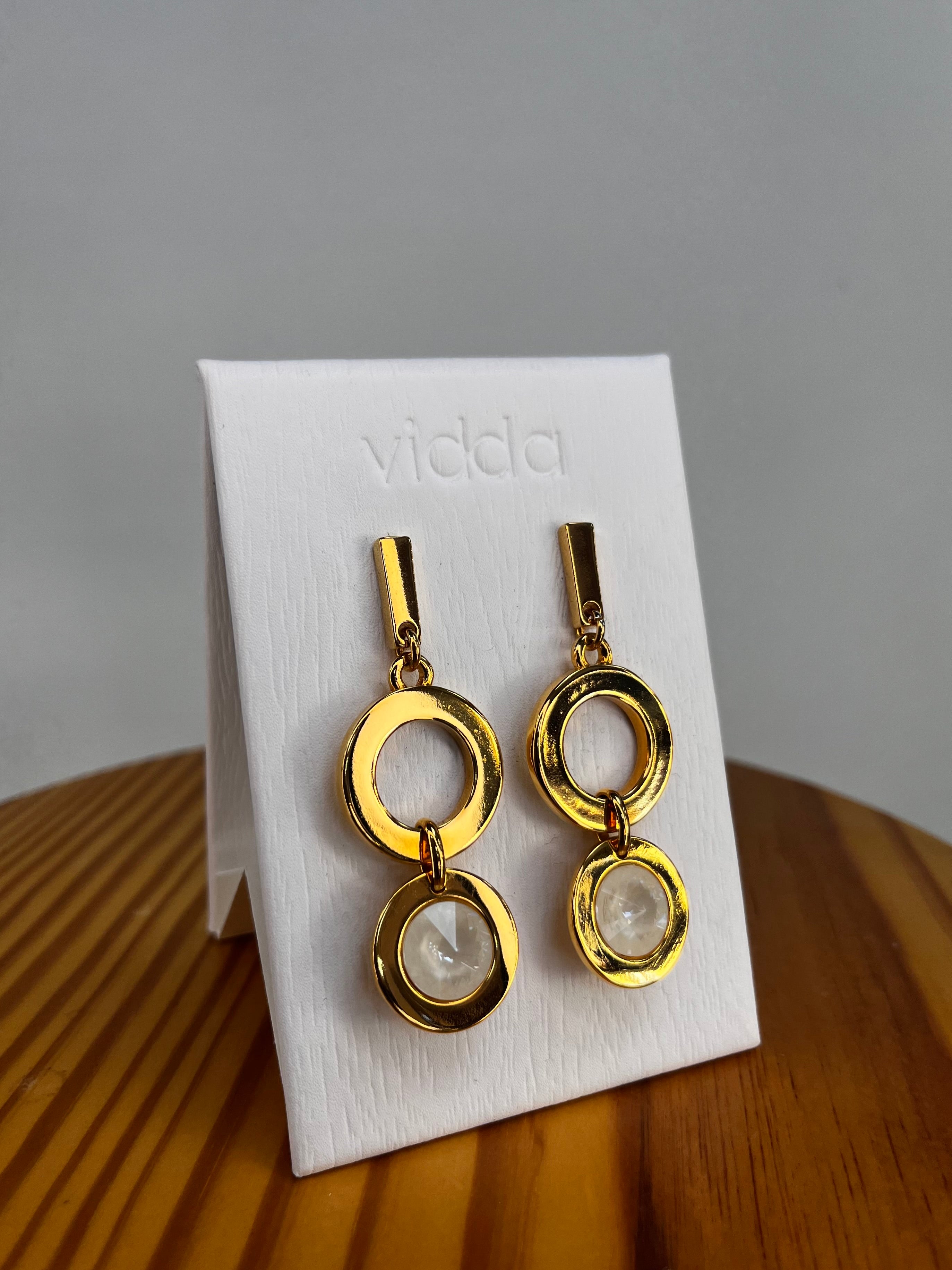 PENDIENTES ORO Y BLANCO VIDDA