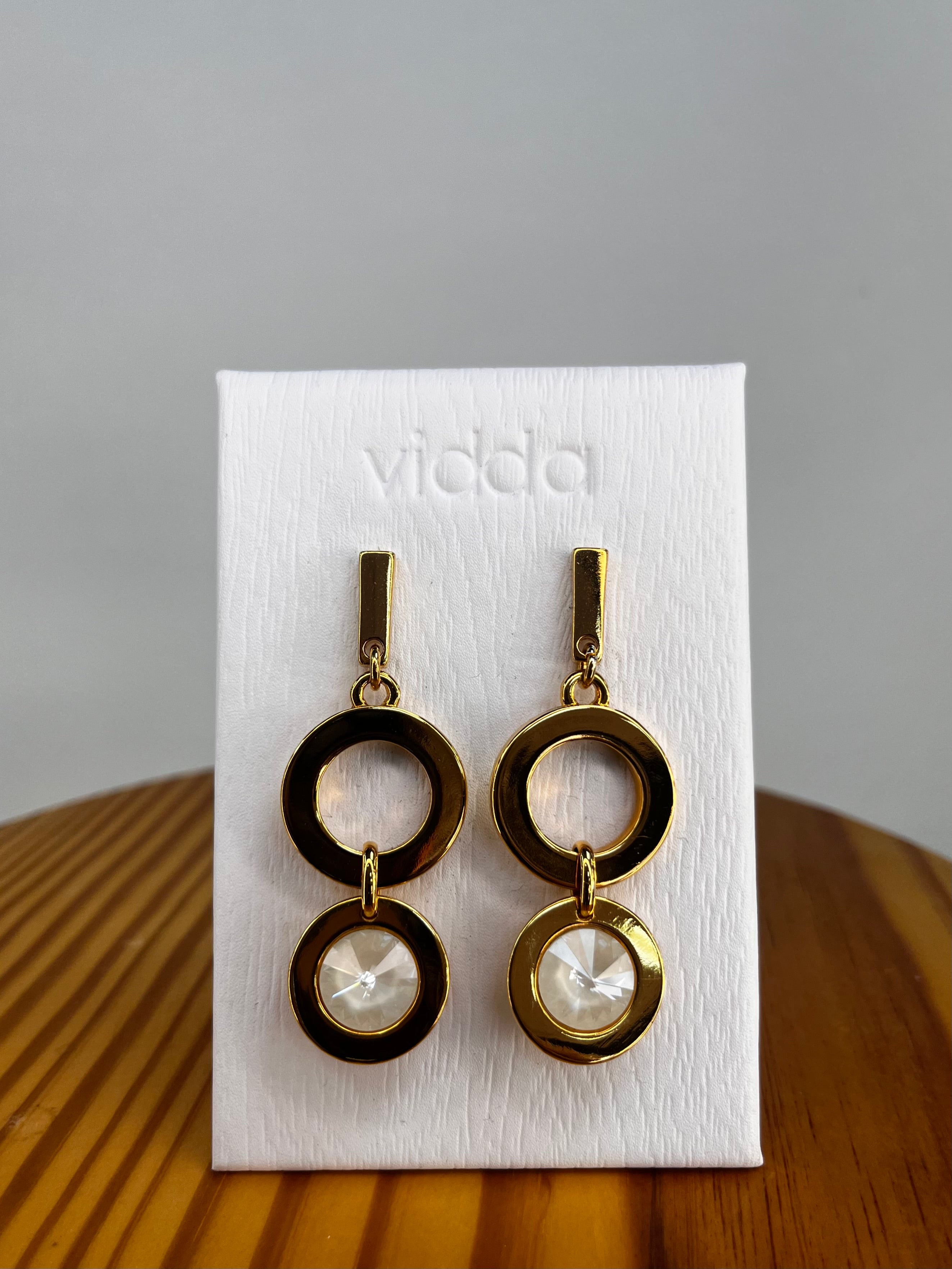 PENDIENTES ORO Y BLANCO VIDDA